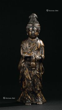 元代（1271-1368年） 铜鎏金观音立像