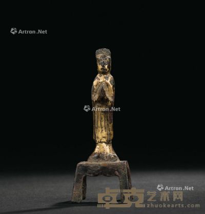 唐代（618-907年） 铜鎏金佛立像 高8cm