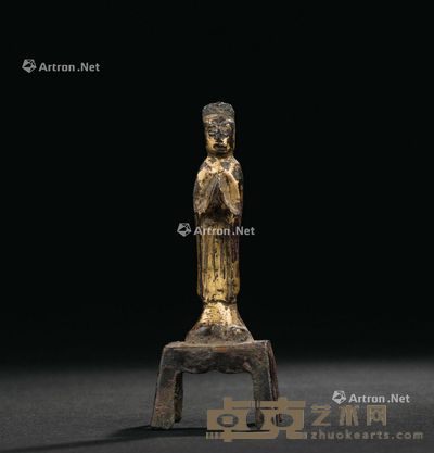 唐代(618-907年) 铜鎏金佛立像 高8cm