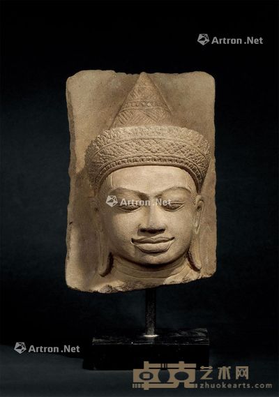 石雕佛首 高26.3cm
