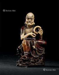 清代（1644-1911年） 寿山石雕伏虎罗汉像