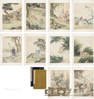 人物 册页 (十开) 设色纸本 长28cm;宽20.5cm