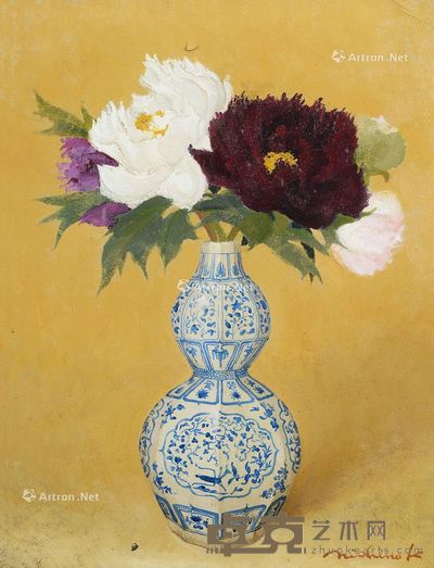 元青花瓶静物 油画 51.5×39.5cm