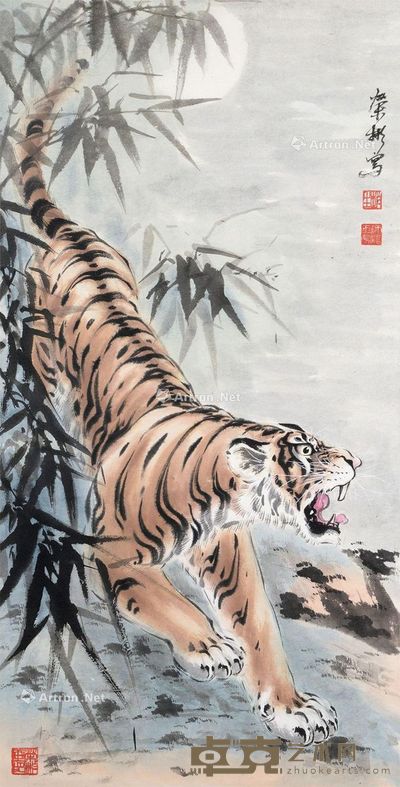 赵荣彬 虎啸 86.5×44.5cm