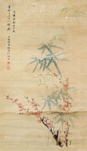 汤有铭 梅竹图