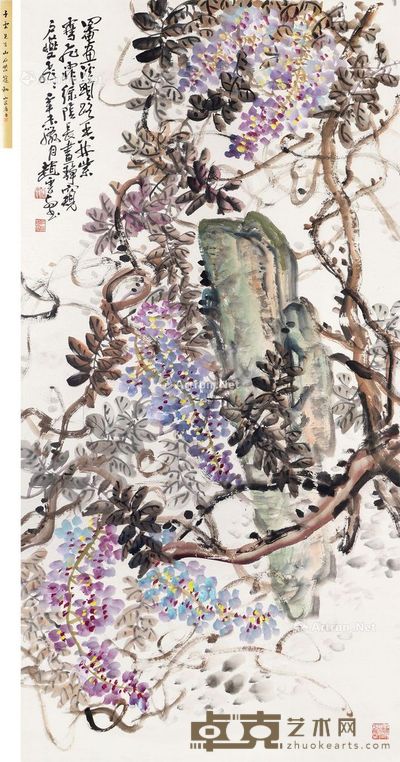 赵云壑 紫藤 135.5×68cm