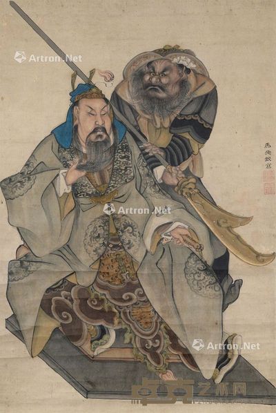 马元钦 关羽周仓 93×62cm