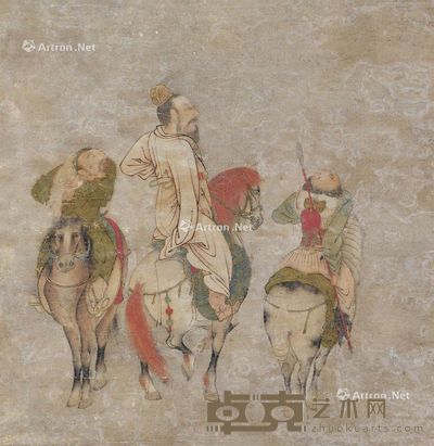 佚名 骑马人物 35×34cm