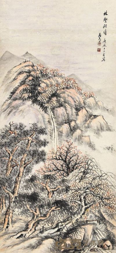 芮敬予 山水 104×47cm