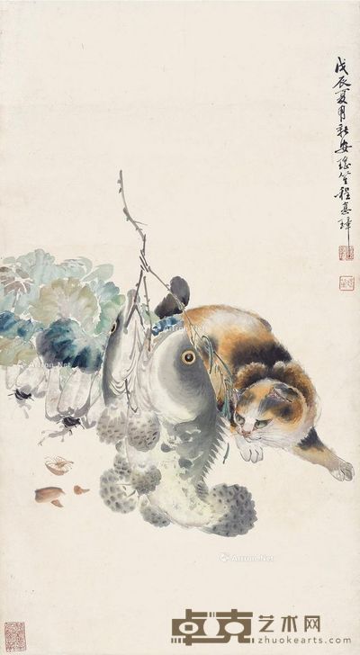 程璋 猫鱼 81×44cm