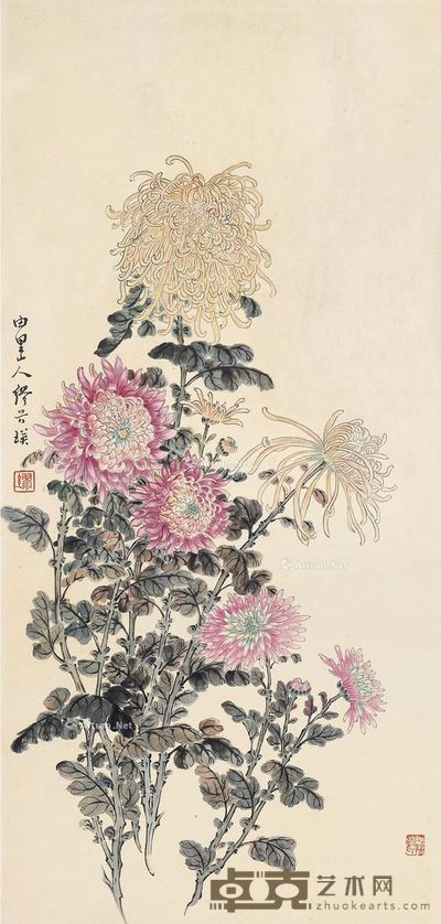 缪谷瑛 菊花 78×37cm