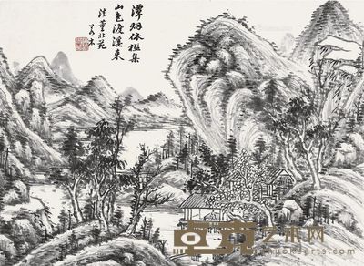 陈崇光 潭烟依栏 33×44.5cm