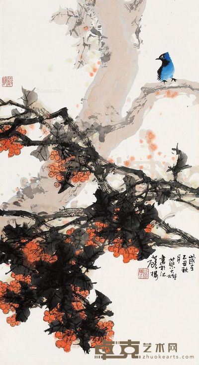 蔡大雄 花鸟 87×47cm