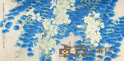周彦生 紫荆翠鸟 66×133cm