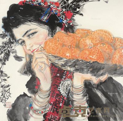 林墉 丰收的微笑 67×67cm
