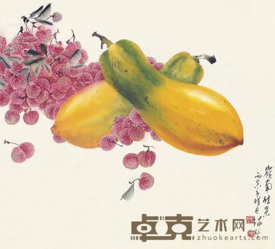 叶绿野 岭南佳果 57×63cm