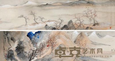 李劲堃 秋江捕鱼图 23×175cm
