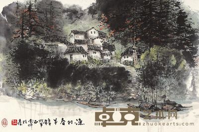 任桂森 渔村春早 44×67cm