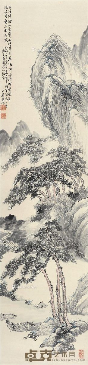 黄均 山水 137×33cm