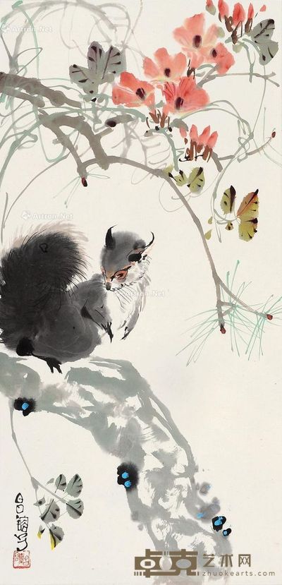 谭昌镕 松鼠 69×33.5cm