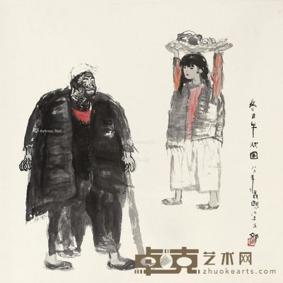 聂鸥 冬日早炊图 69×64cm