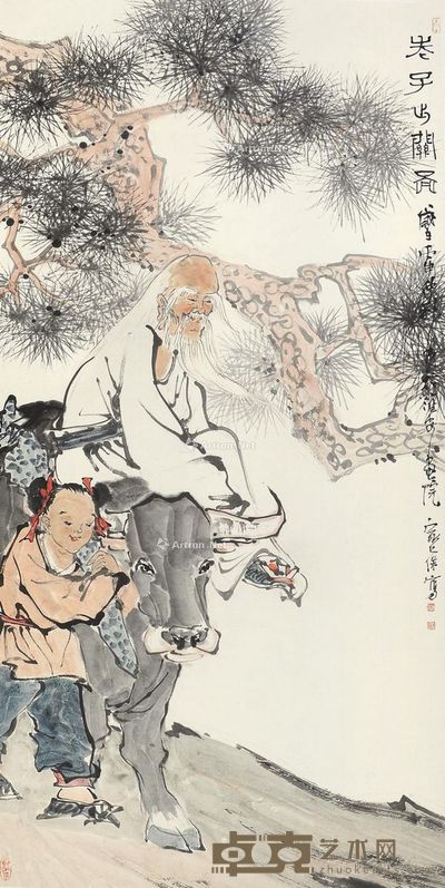 赵家葆 老子出关图 136×68cm
