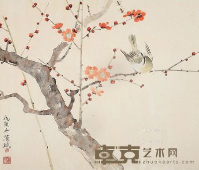 胡藻斌 花鸟 43×51cm