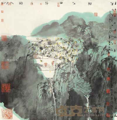 卢禹舜 山水 68×68cm