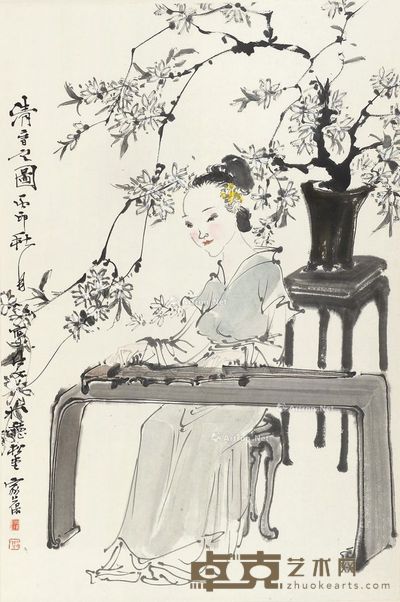 赵家葆 仕女图 69×45cm