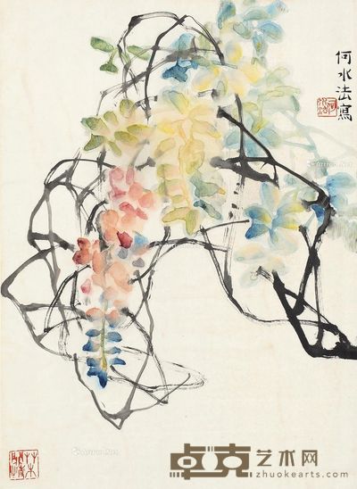 何水法 花卉 68×50cm