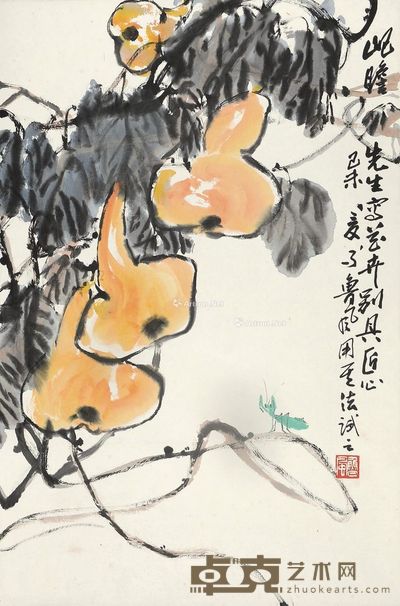 鲁风 葫芦螳螂 68×45cm