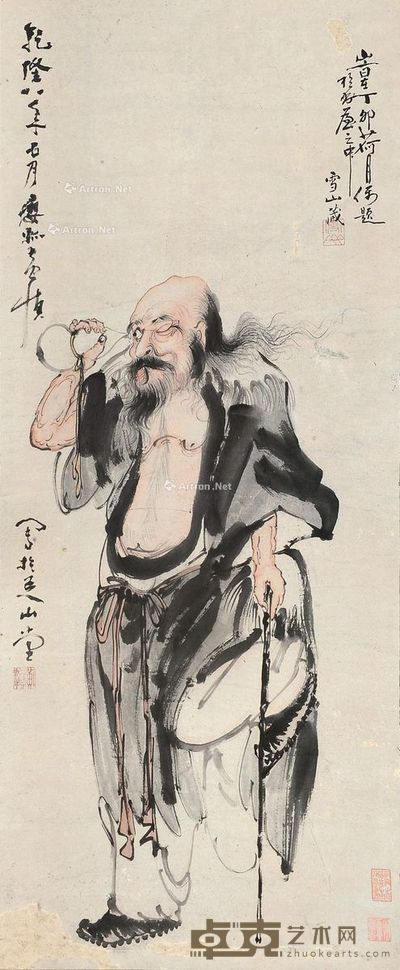 黄慎 铁拐李 92×38cm