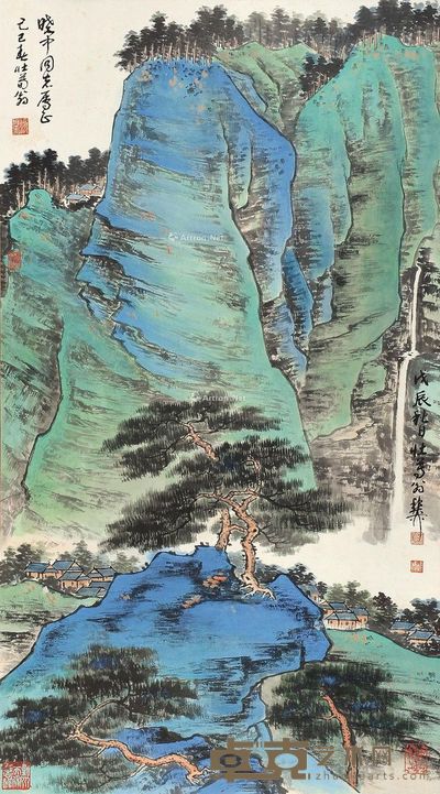 谢稚柳 松瀑图 97×54cm