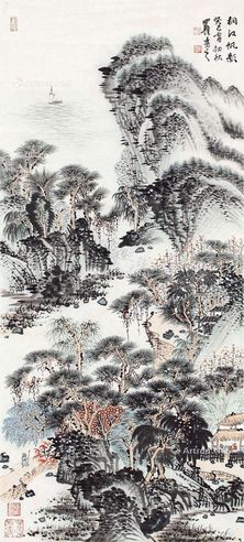 沈明权 桐江帆影