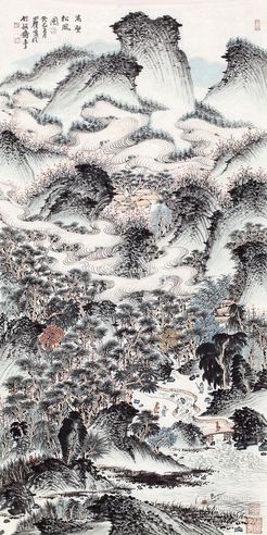 沈明权 万壑松风图