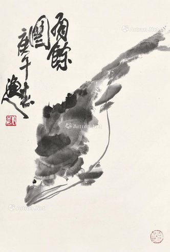 张立辰 鱼 镜片 纸本