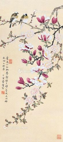 陈之佛 花鸟 立轴 绢本
