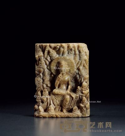 北魏 石雕思维菩萨像 高15.5cm；宽11cm