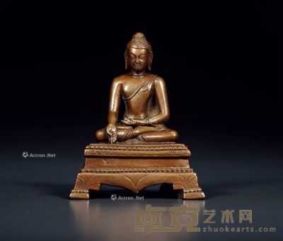 9世纪 东印度帕拉风格合金铜释迦牟尼像 高12cm