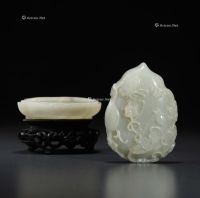 清中期 白玉雕瓜瓞绵绵纹盖盒