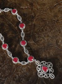 天然「缅甸」红宝石配钻石项链