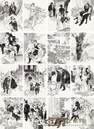 王景祥   80年代作 勇敢的玛丽亚 连环画原稿（全） 纸本 水墨线描 15×19cm（封面）；20×14.5×52