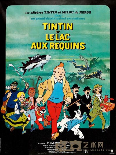 1991年出品 《丁丁历险记》法文版动画电影海报 纸本 印刷 153×116cm
