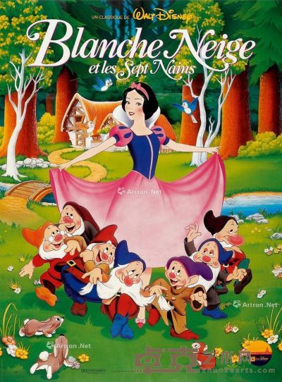 1937年出品 《白雪公主与七个小矮人》英文版动画电影海报 纸本 印刷 157×115cm