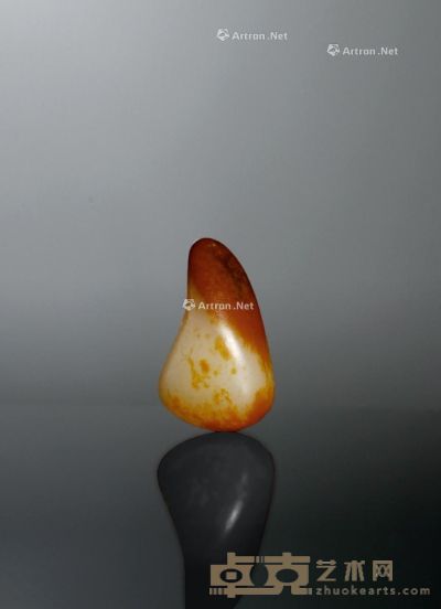 枣红皮和田玉籽料原石 32×18×12mm