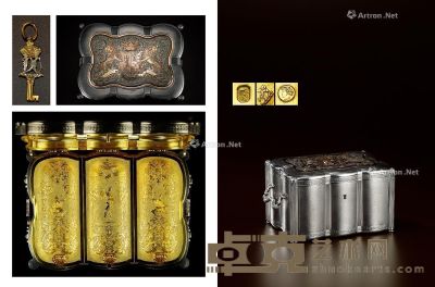 1820年制 精美中国风格纯银茶叶盒 高11.8cm；长20cm；宽14.5cm