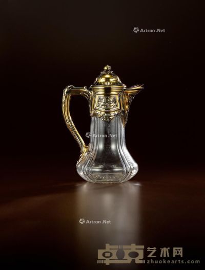 1897年制 纯银镀金配水晶醒酒壶 高29cm；宽20.5cm