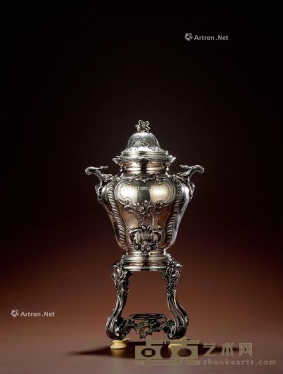 1895年制 纯银可加热保温茶壶 高40cm；宽21.5cm