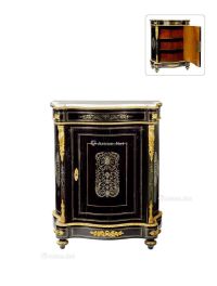 1900年制 拿破仑三世风格黑檀木镶铜边柜 （一对）