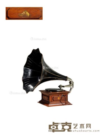 1920年制 英国HMV喇叭留声机 长35cm；宽35cm；高25cm；直径60cm
